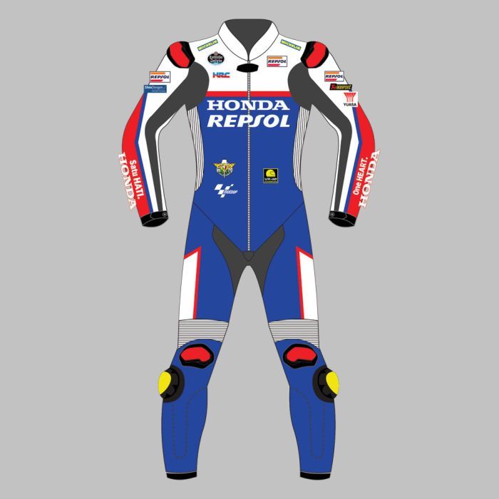 Leather MotoGP Honda Suit with CE AAA-approved Protection