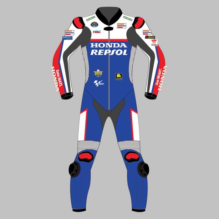 Leather MotoGP Honda Suit with CE AAA-approved Protection