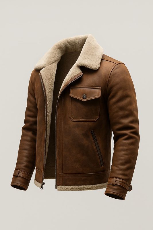 Men’s Premium Suede Leather Jacket with Full Fur Lining