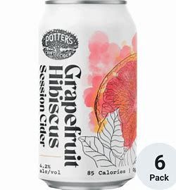 POTTER&#39;S GRAPEFRUIT HIIBISCUS 6 PACK CANS