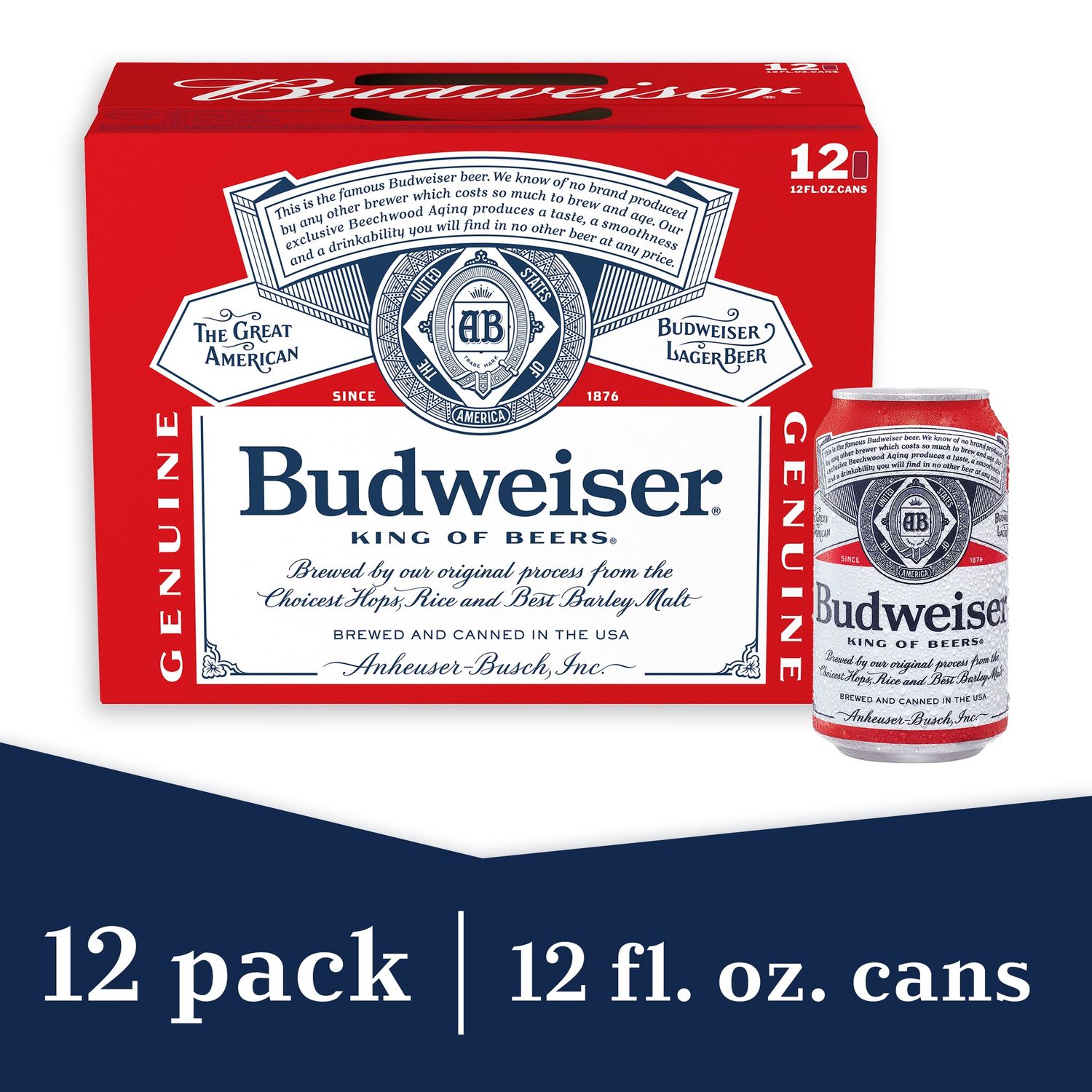 BUDWEISER 12 PACK CANS 12oz
