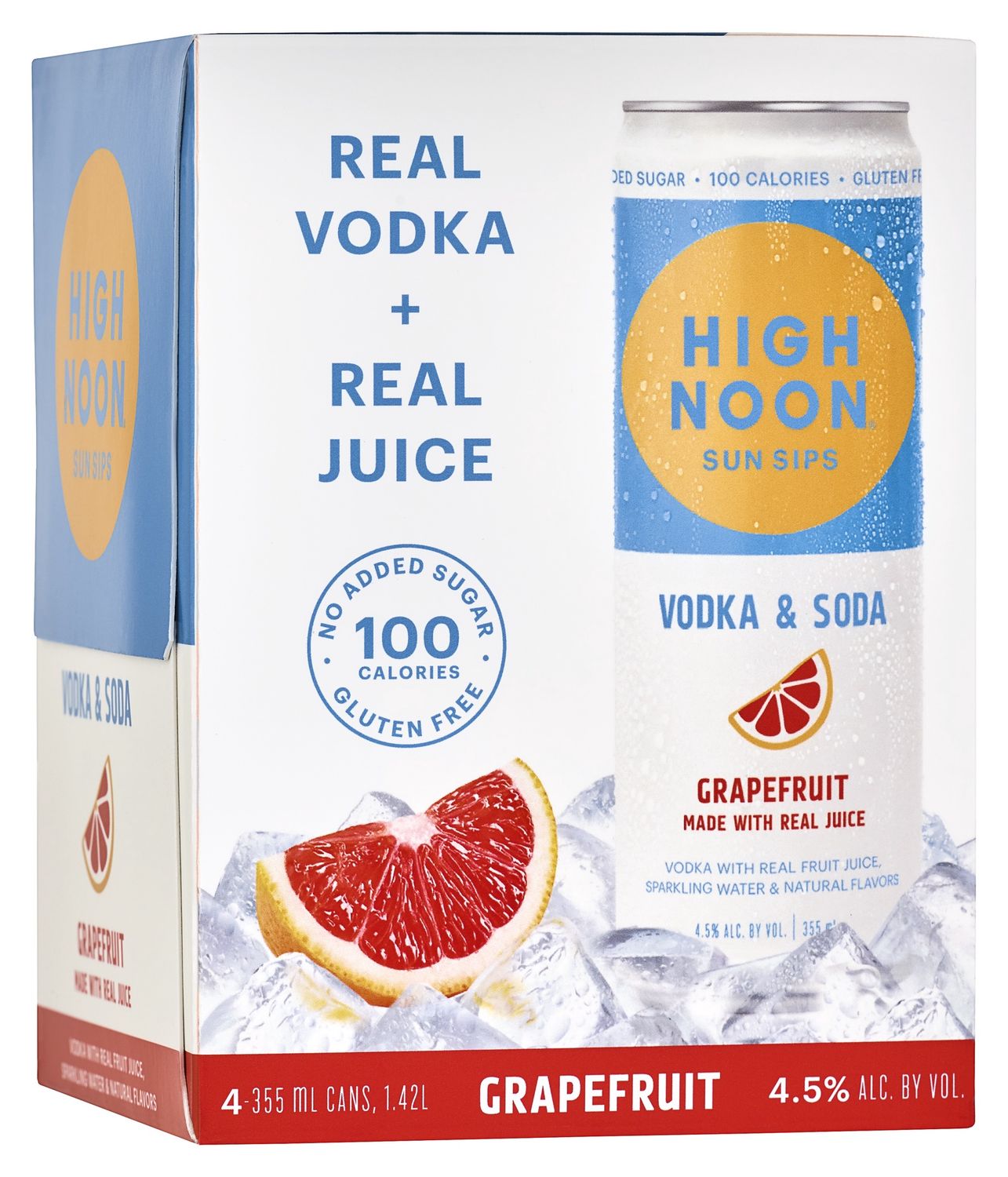 High Noon Grapefruit Vodka Soda 355 mL 4-Pack