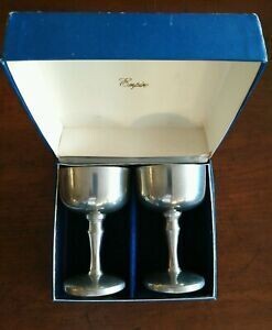 Vintage Empire Pewter Pair Goblet Unused in Box