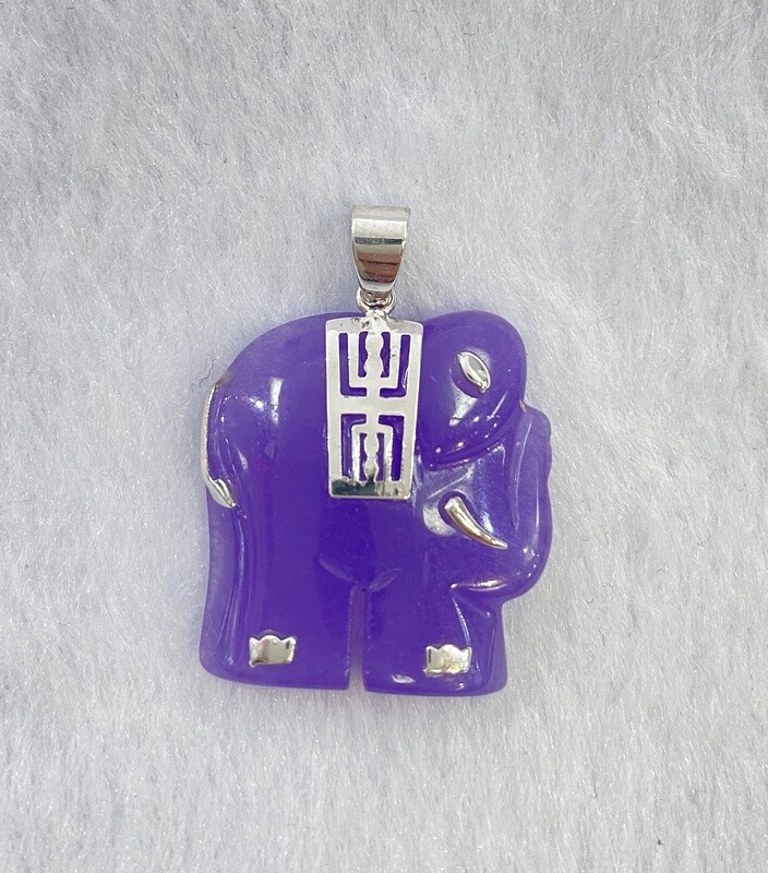 Purple Jade Elephant Pendant/Power Jade Pendant/Jade Elephant/Good Fortune Pendant/Love/Luck