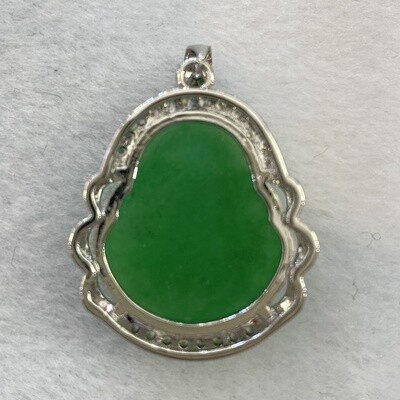 Green Jade  Buddha Pendant/Crystals/Good Luck Pendant/Good Fortune