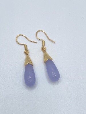 Lavender Jade Teardrop Earrings/Jade Earrings/Dangling Earring/ Luck Jade  Earring
