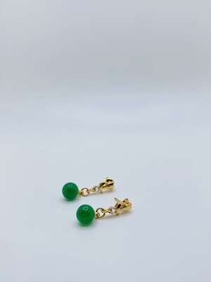 Green Jade Earrings/Crystal/Jade Bead Earring/Studs Drop Dangle Earring