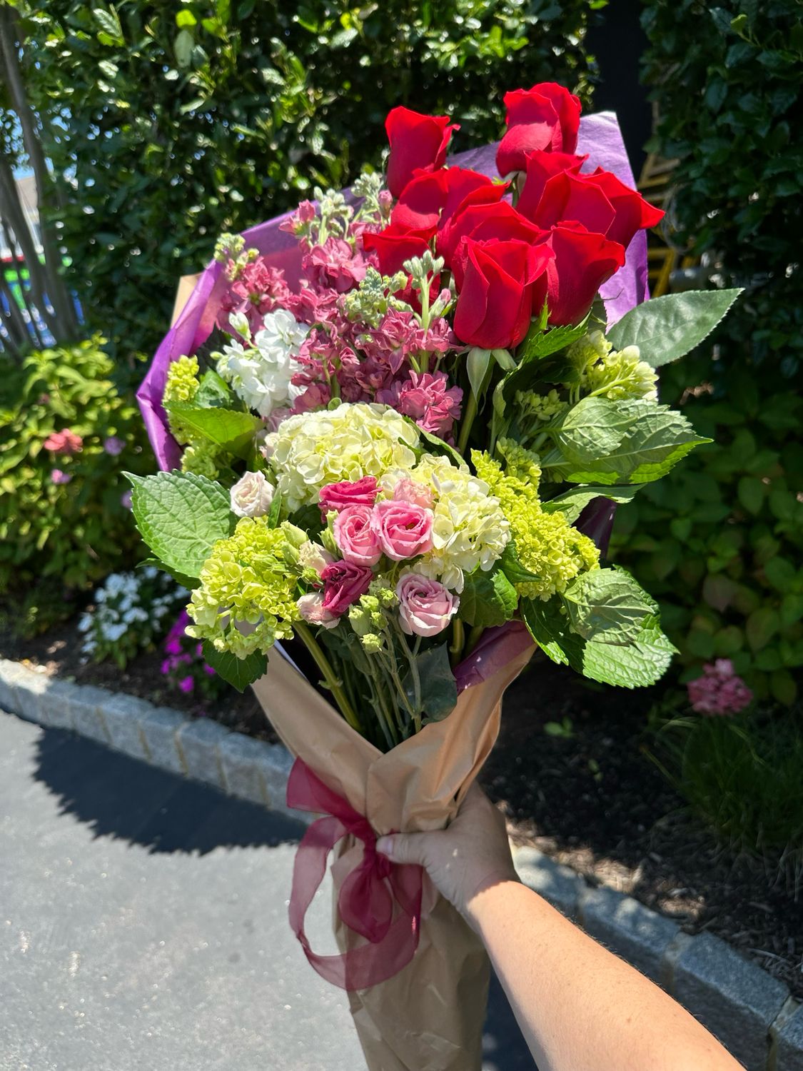 $200 Seasonal Wrapped Fresh Flower Bouquet (no vase)