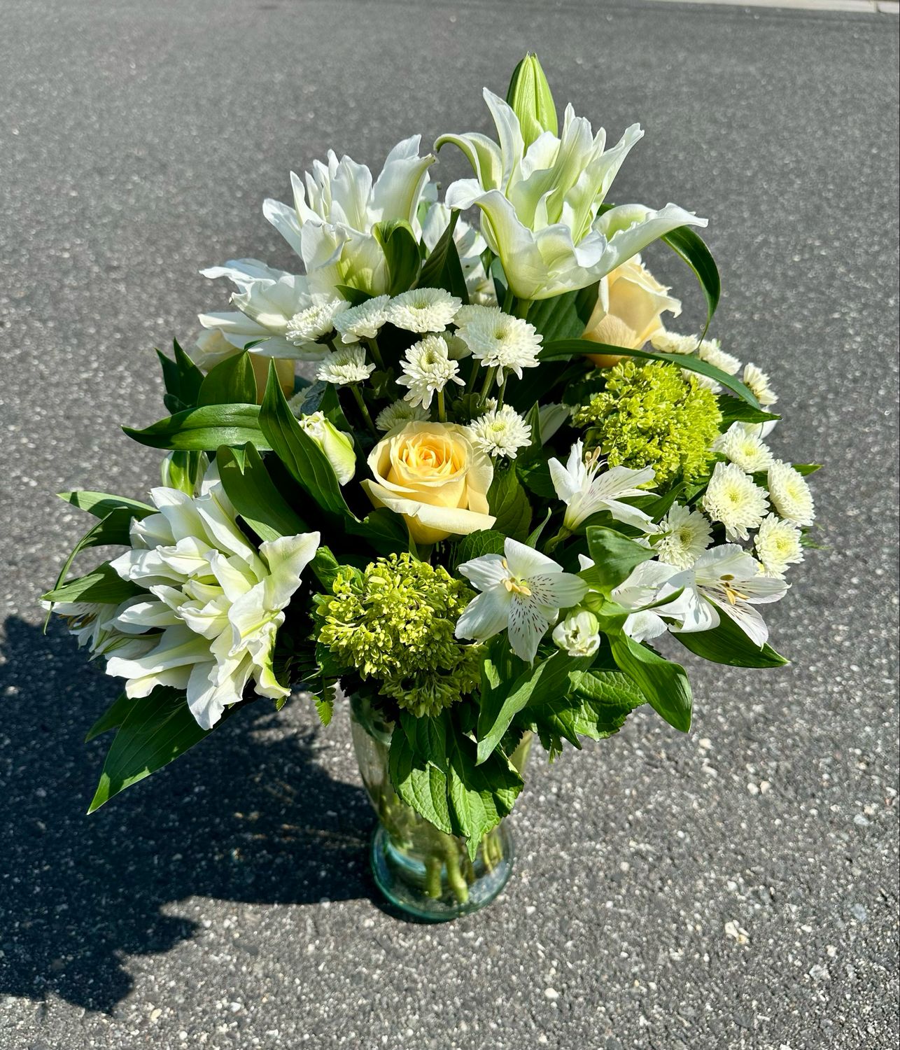 $200 Fresh Flower Funeral Sympathy Vase Arrangement