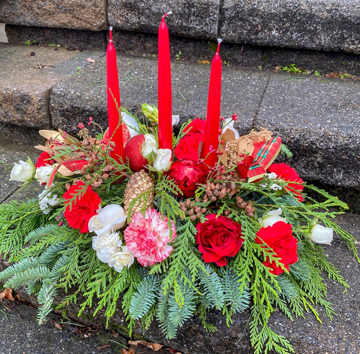 $150 Seasonal Fresh Flower Holiday Arrangement