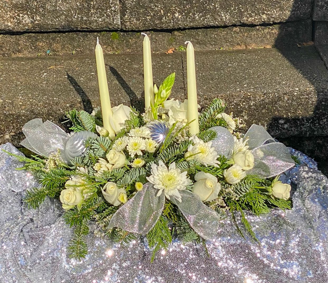 $185 Seasonal Fresh Flower Holiday Arrangement