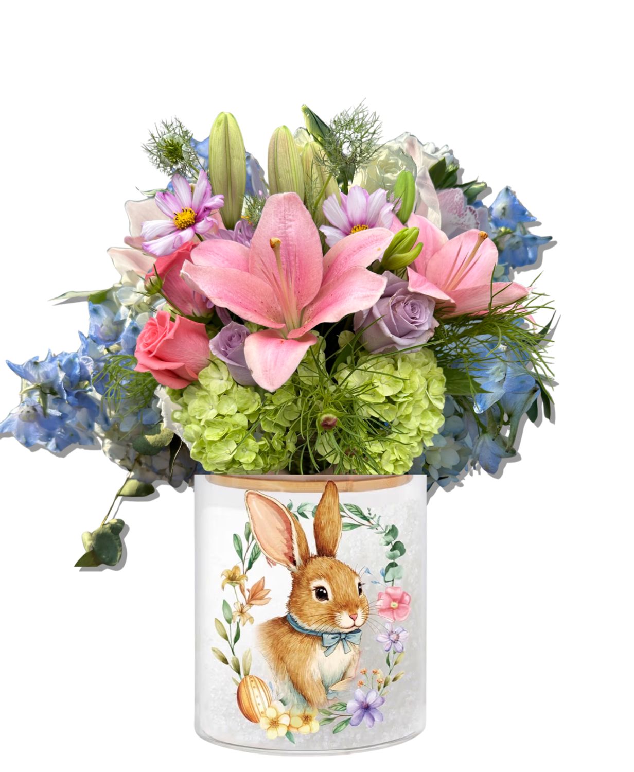 $75 Fresh Flower Easter Bunny Vase Arrangement