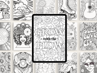 70s Retro KDP PLR Coloring Book Pages Graphic