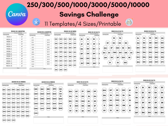 Money Saving Challenge,Savings Tracker