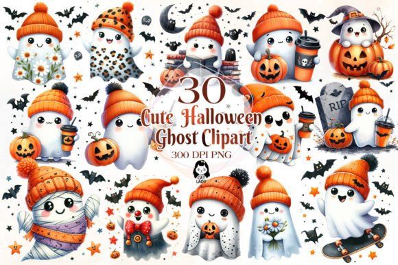 Funny Halloween Ghost Sublimation Bundle Graphics