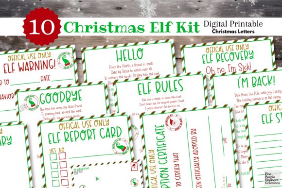 Elf Activity Letter Kit| Christmas Print Graphic