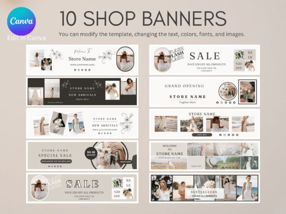 Minimalist Etsy Shop Banner Templates Graphic