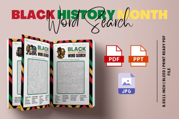 Black History Month Word Search Puzzles Graphic