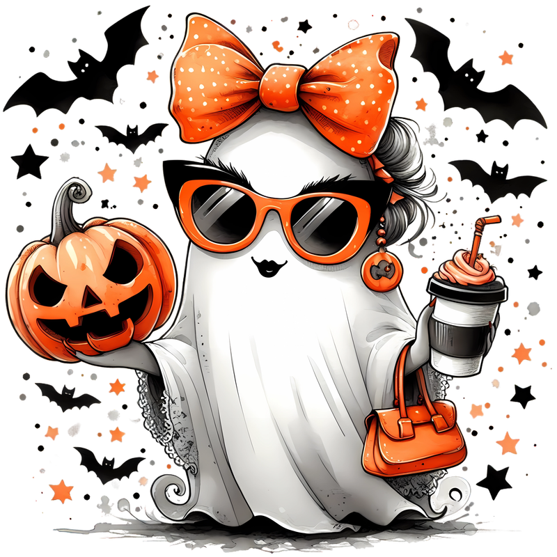 Cute Funny Ghost | Halloween Png Graphic
