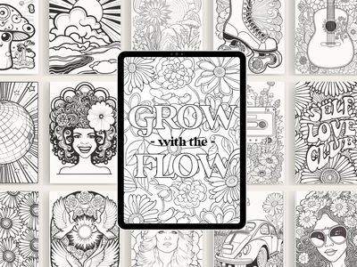 70s Retro KDP PLR Coloring Book Pages Graphic