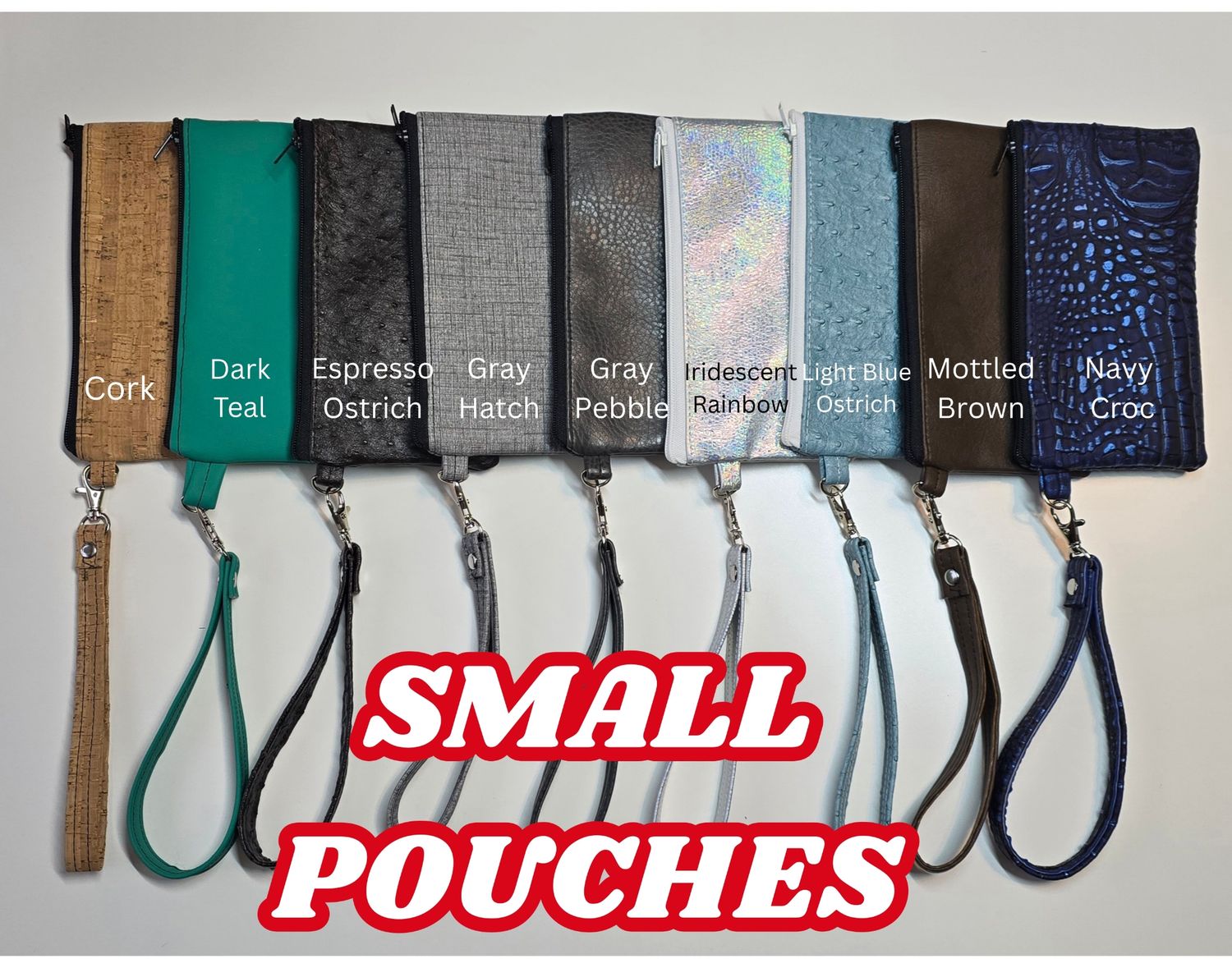 Zippered Pouch Small - Espresso Ostrich