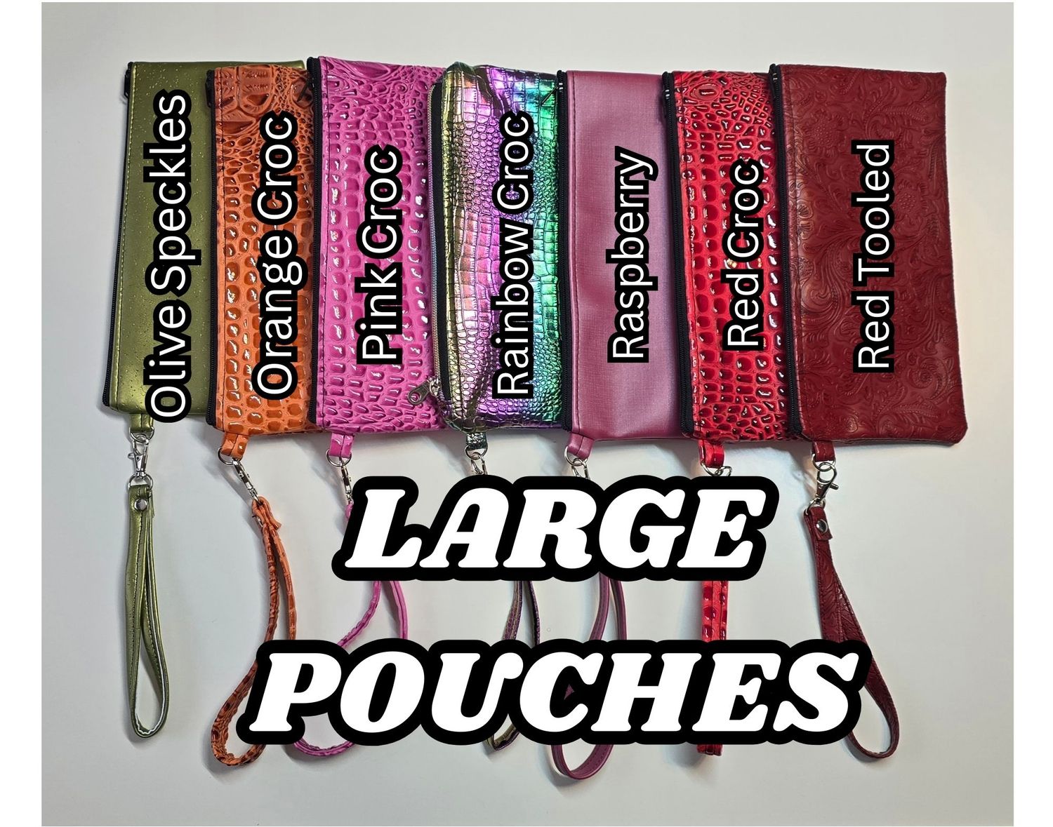 Zippered Pouch Large - Olive Speckles