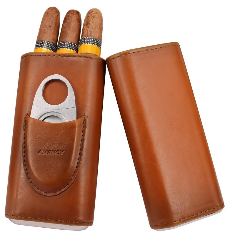 3 Finger Cigar Case Brown