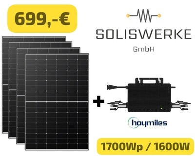 Solaranlage 1700Wp / 1600W drosselbar auf 600 / 800W