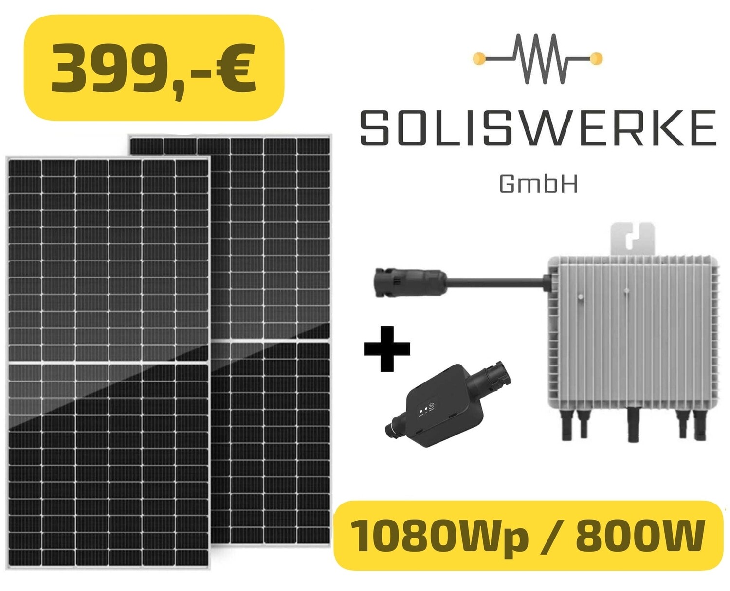 Balkonkraftwerk 1080Wp / 800W Glas-Glas