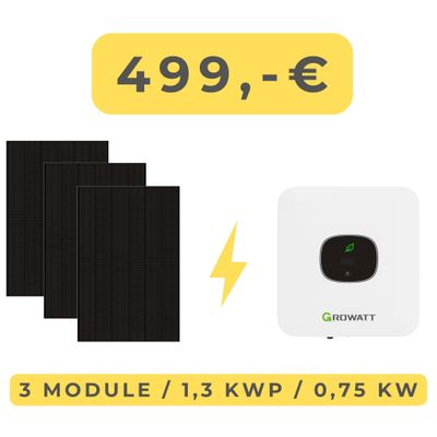 Balkonkraftwerk 1320Wp / 750W 1-phasig
