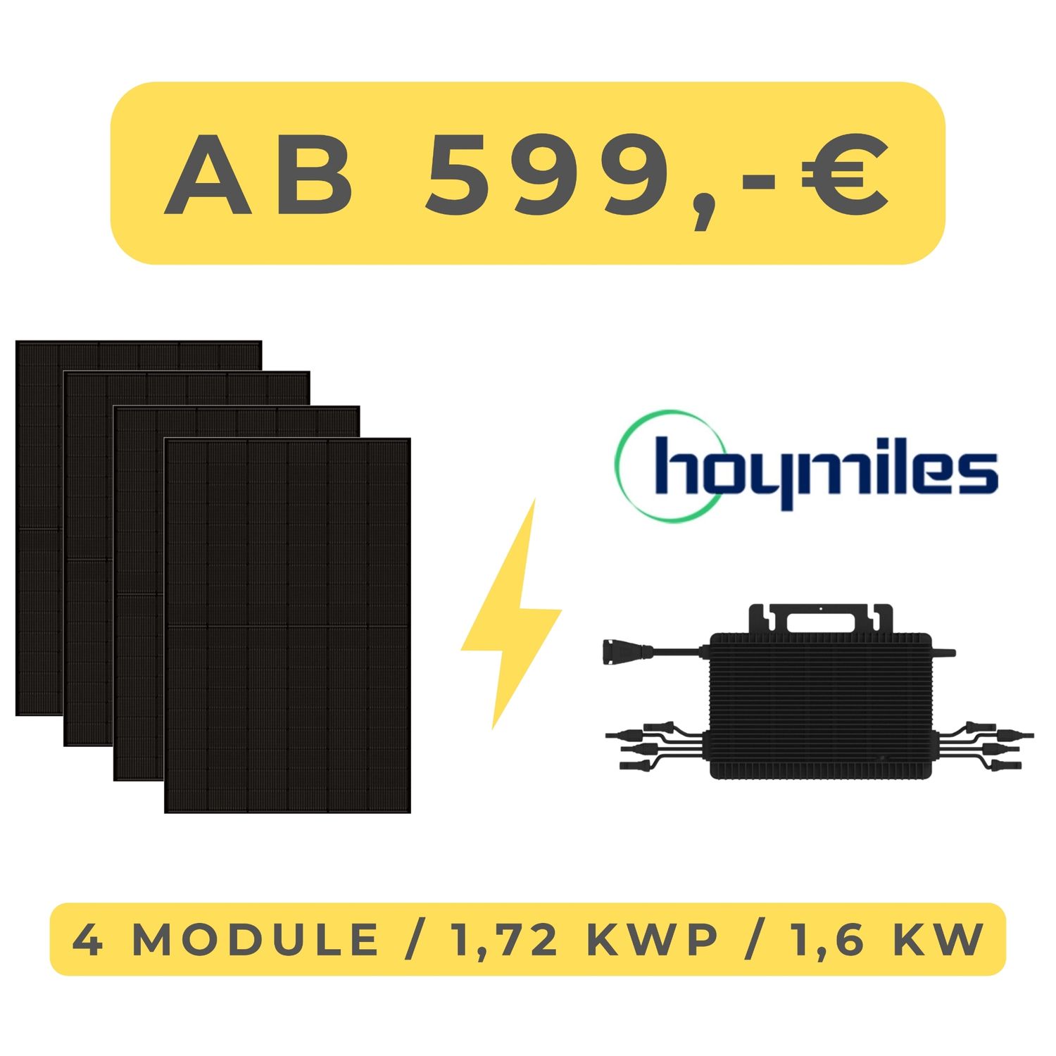 PV Anlage 1720Wp / 1600W drosselbar 800W