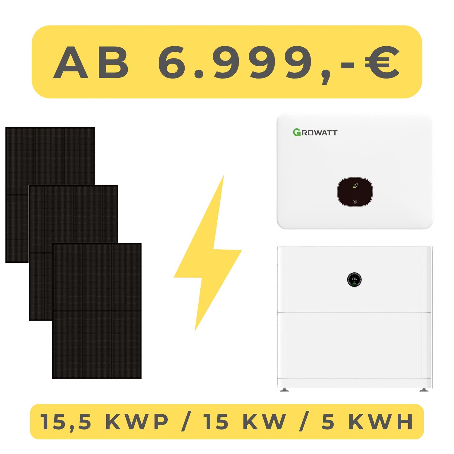 PV-Anlage 15 kW inkl. 5 kWh Speicher