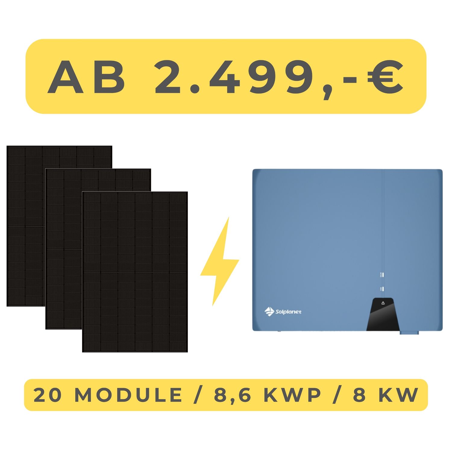 PV-Anlage 8 kW Glas-Glas full black