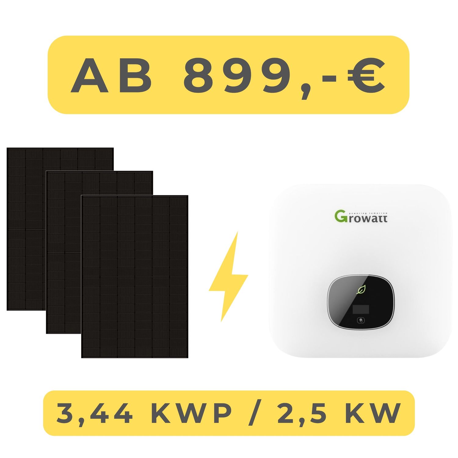 PV-Anlage 3,44 kWp / 2,5 kW 1-phasig