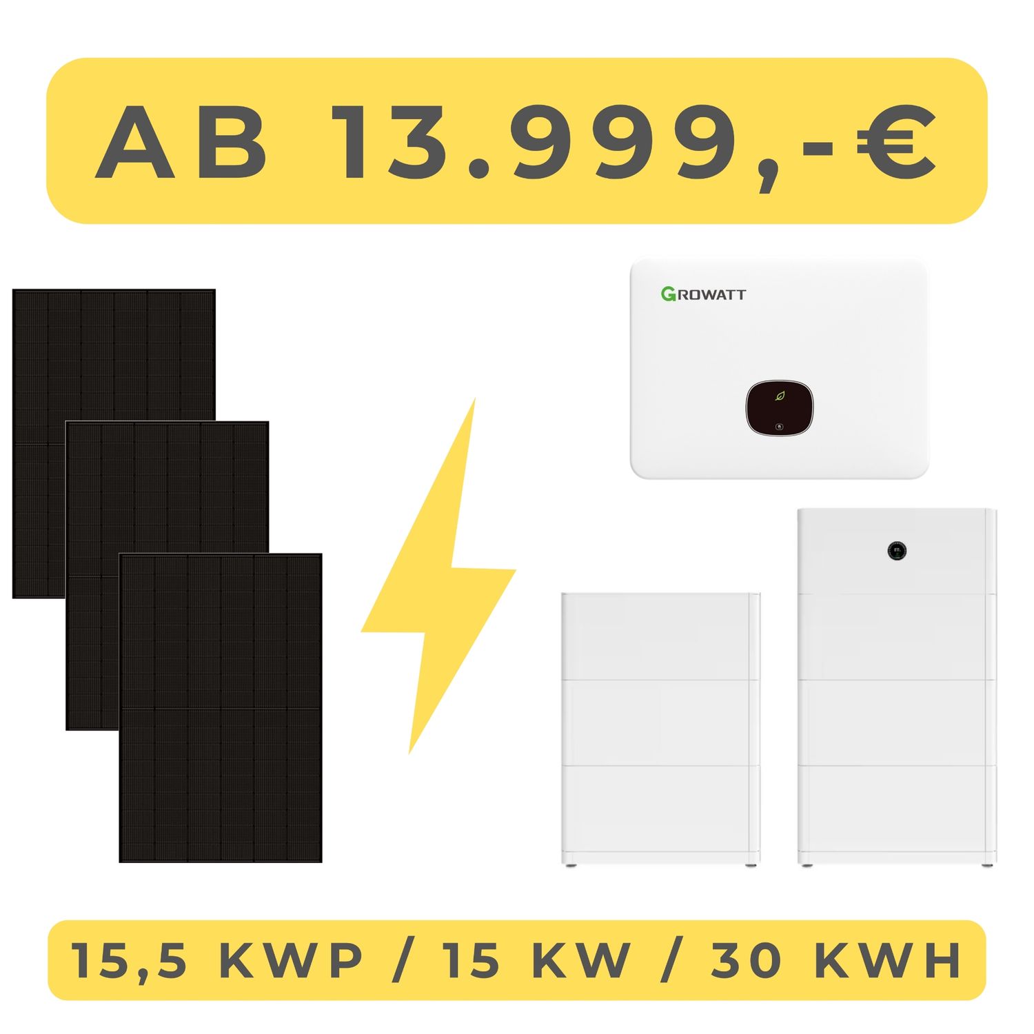 PV-Anlage 15 kW inkl. 30 kWh Speicher