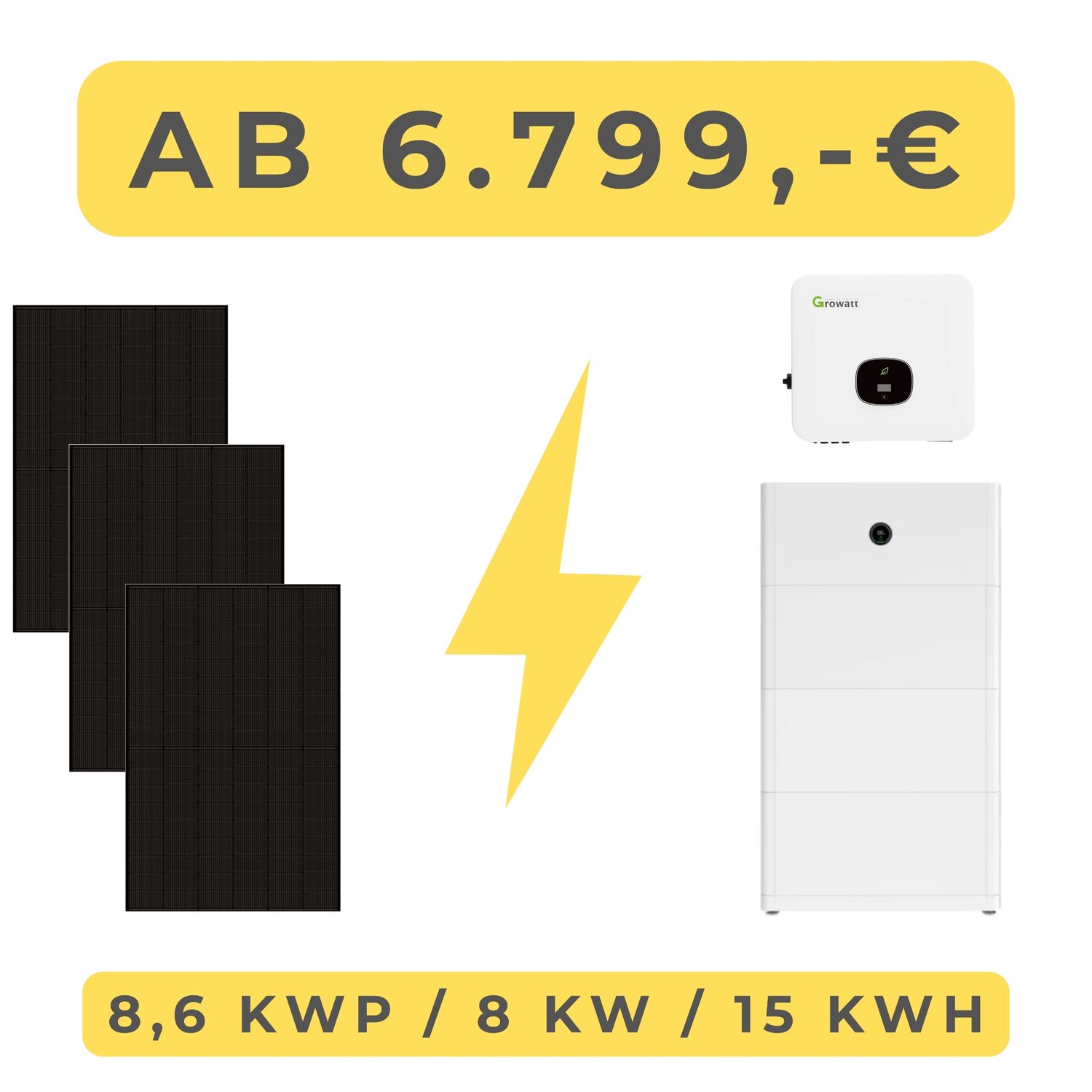 PV-Anlage 8 kW inkl. 15 kWh Speicher
