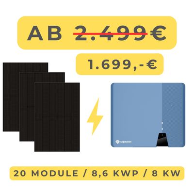 PV-Anlage 8 kW Glas-Glas full black