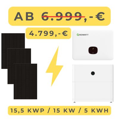 PV-Anlage 15 kW inkl. 5 kWh Speicher