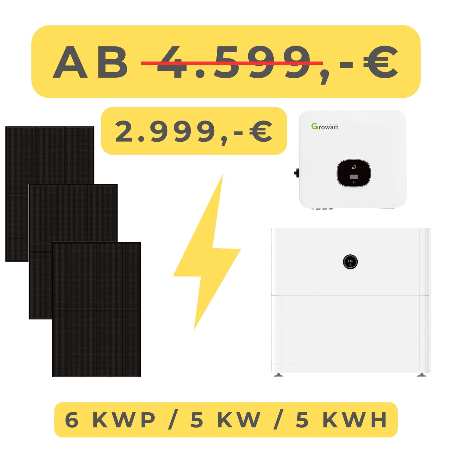 PV-Anlage 5 kW inkl. 5 kWh Speicher