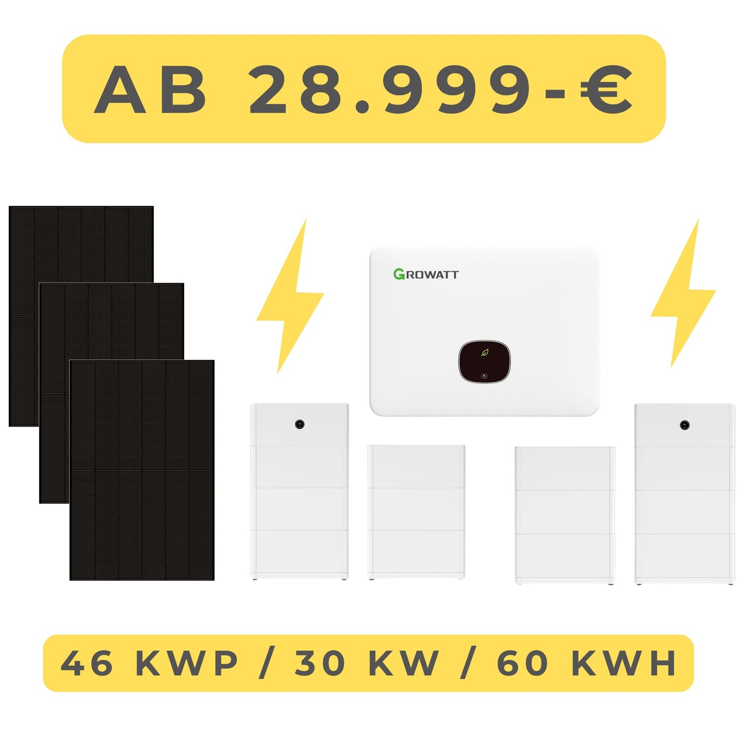 Betriebliche Inselanlage 46 kWp / 30 kW inkl. 60 kWh Speicher