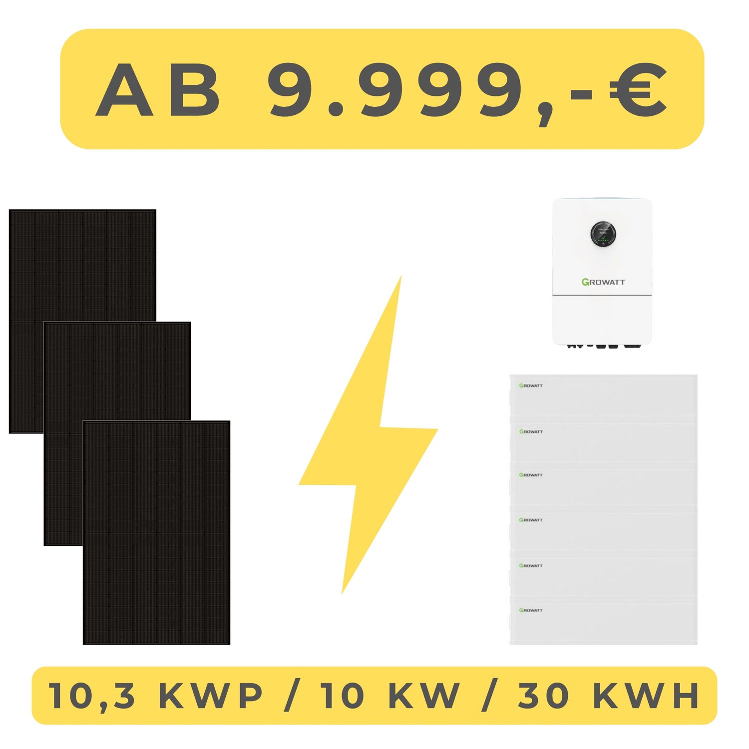 PV-Anlage 10 kW inkl. 30 kWh Speicher