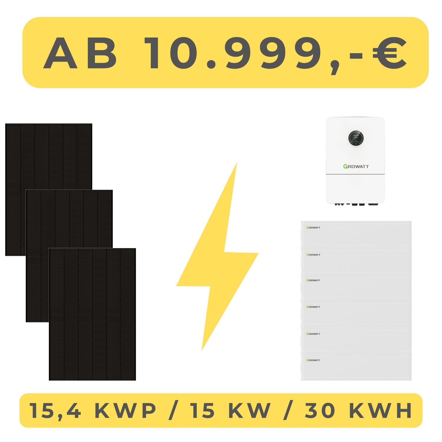 PV-Anlage 15 kW inkl. 30 kWh Speicher