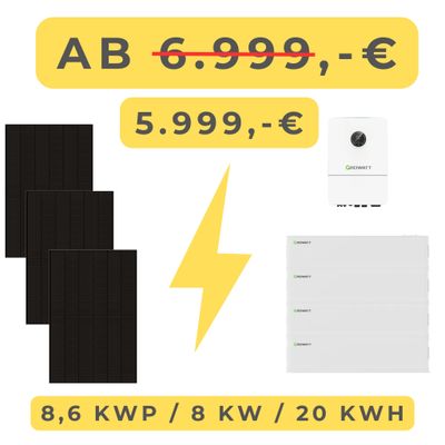 PV-Anlage 8 kW inkl. 20 kWh Speicher