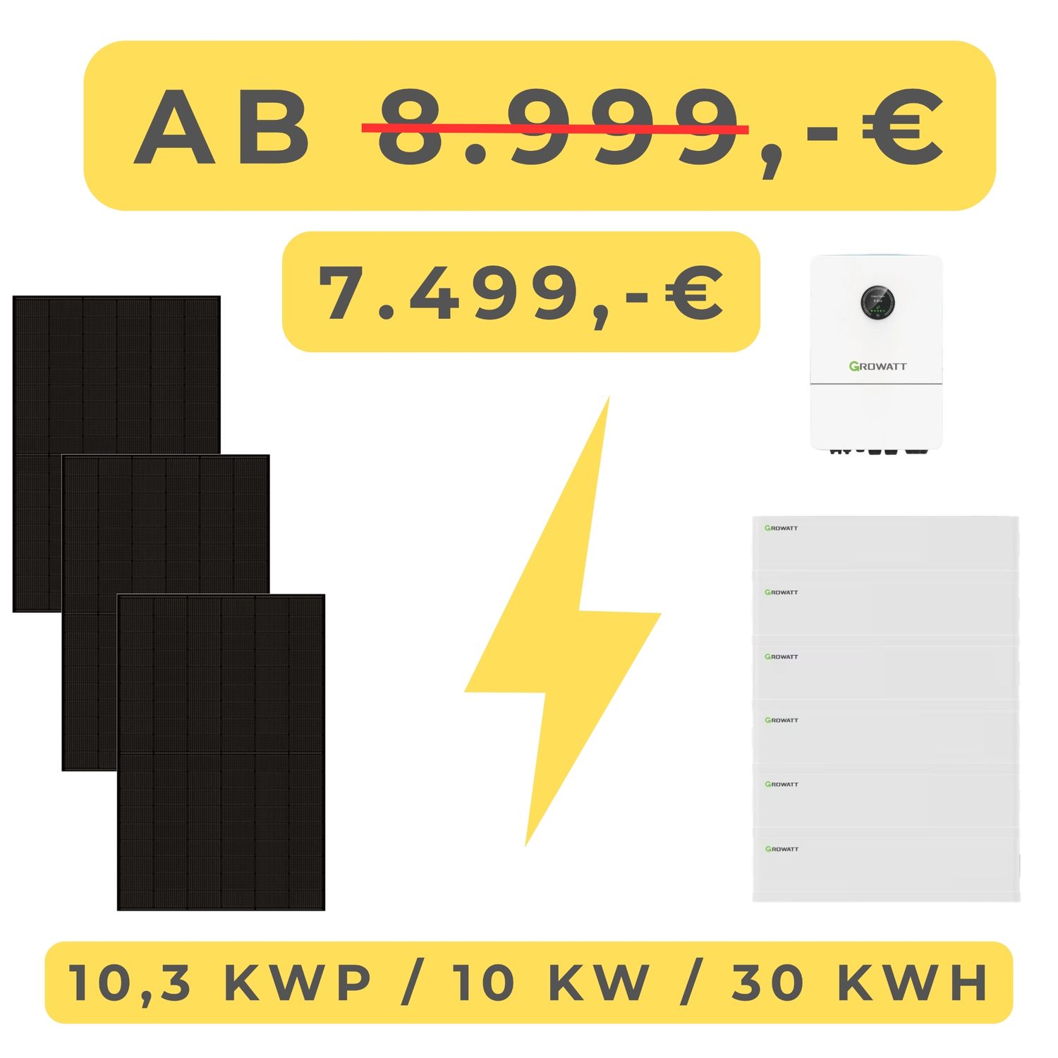 PV-Anlage 10 kW inkl. 30 kWh Speicher