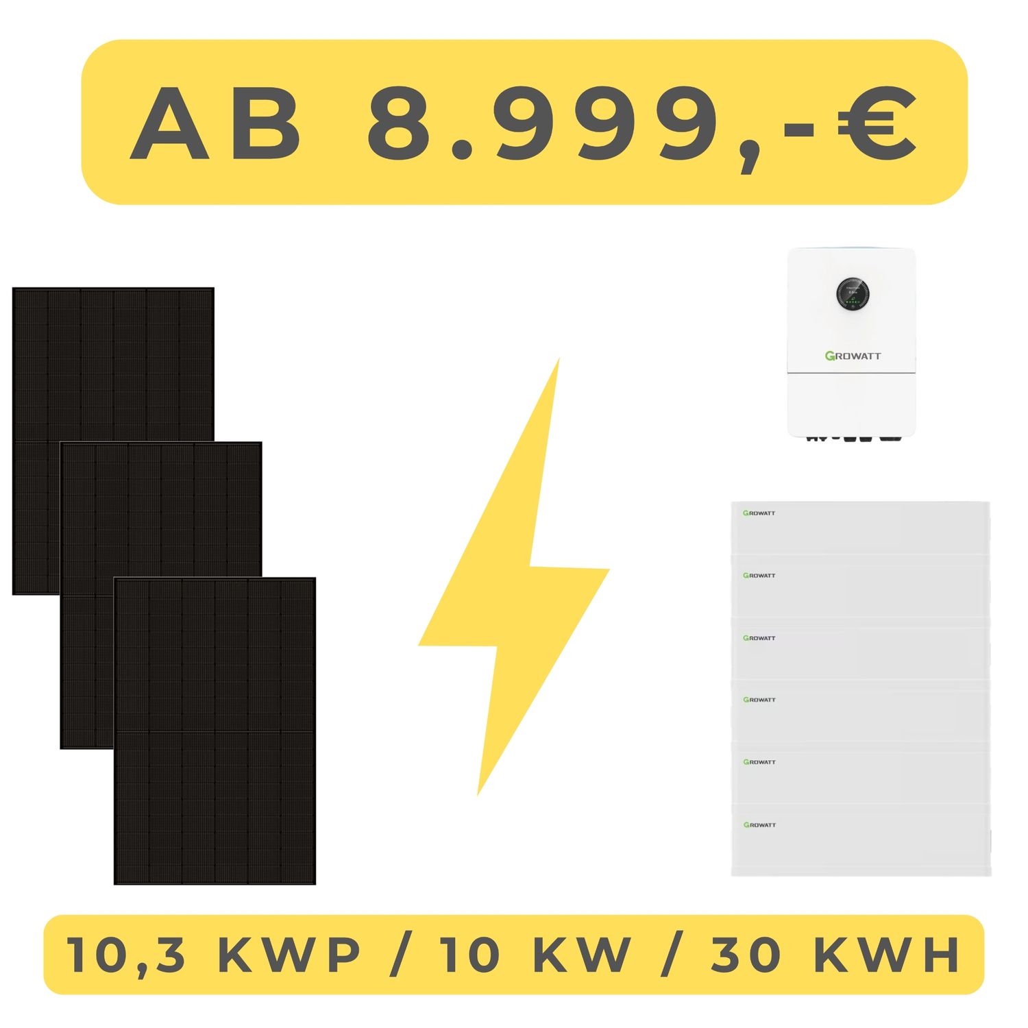 PV-Anlage 10 kW inkl. 30 kWh Speicher