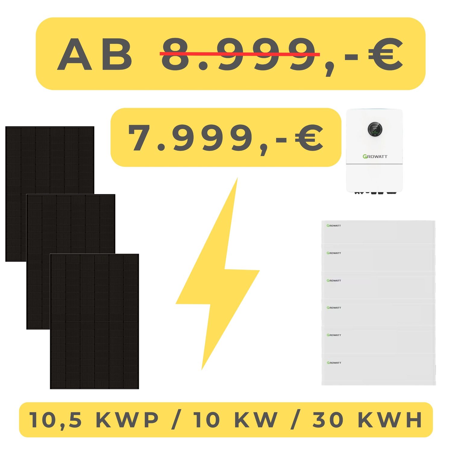 PV-Anlage 10 kW inkl. 30 kWh Speicher