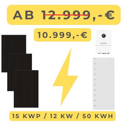 PV-Anlage 15 kWp inkl. 50 kWh Speicher