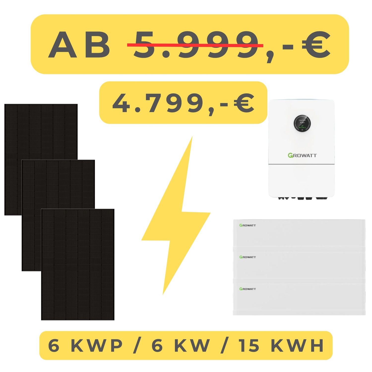 PV-Anlage 6 kW inkl. 15 kWh Speicher