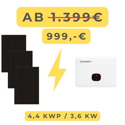 PV-Anlage 4,4 kWp / 3,6 kW inkl. Unterkonstruktion