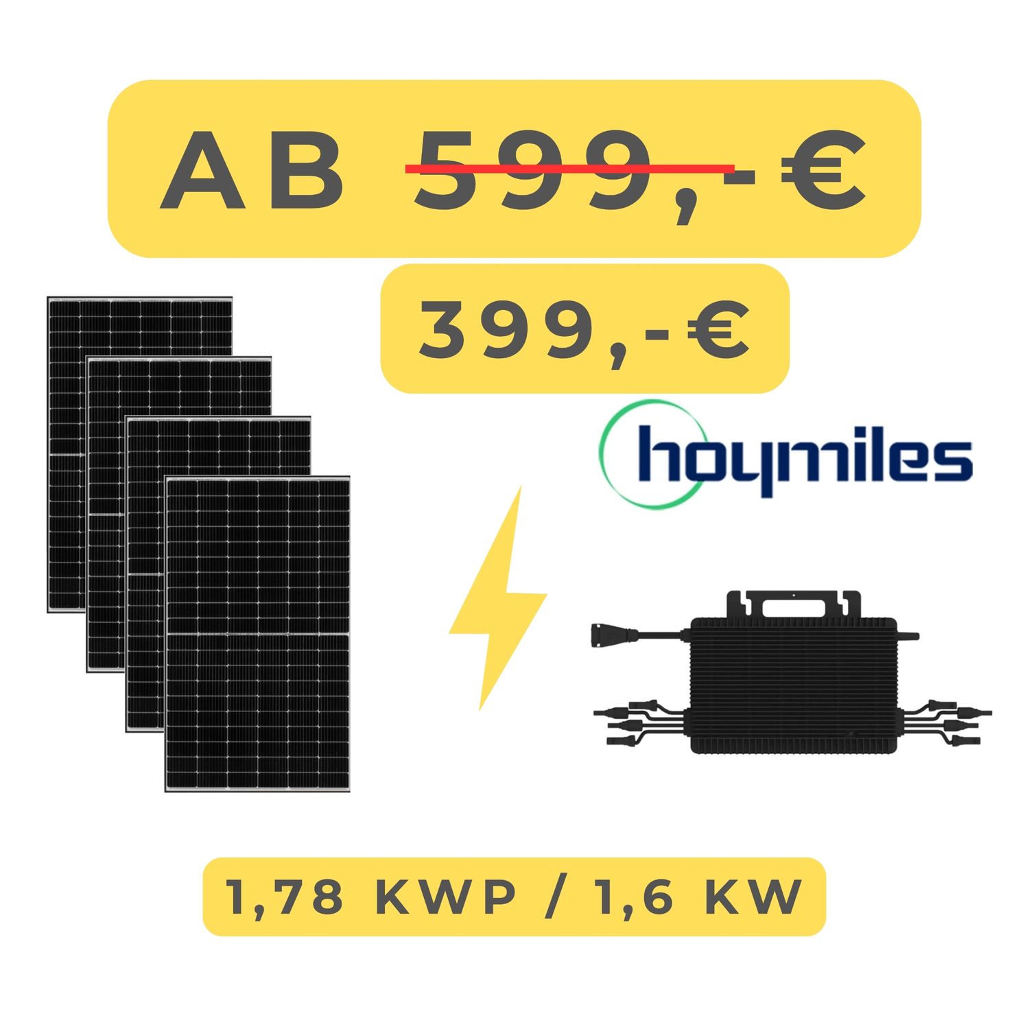 PV Anlage 1780Wp / 1600W drosselbar 800W